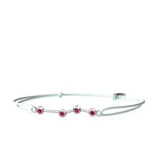 Aries Bileklik - Rodolit garnet 14 ayar beyaz altın bileklik #18i55oe