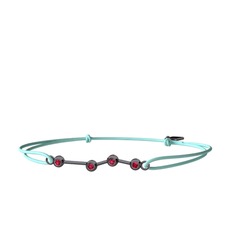 Aries Bileklik - Rodolit garnet 925 ayar siyah rodyum kaplama gümüş bileklik #1aycxma