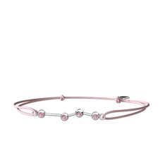 Aries Bileklik - Pembe kuvars 8 ayar beyaz altın bileklik #1b0kr2q