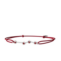Garnet 18 ayar beyaz altın bileklik