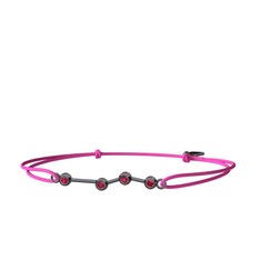 Aries Bileklik - Rodolit garnet 925 ayar siyah rodyum kaplama gümüş bileklik #1ccv1nw