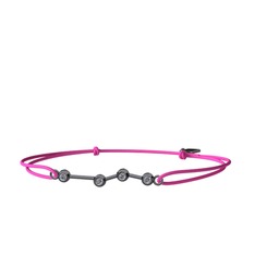 Pırlanta 925 ayar siyah rodyum kaplama gümüş bileklik (0.144 karat)