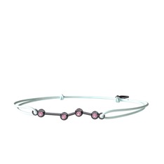 Aries Bileklik - Pembe kuvars 925 ayar siyah rodyum kaplama gümüş bileklik #1glzj8y