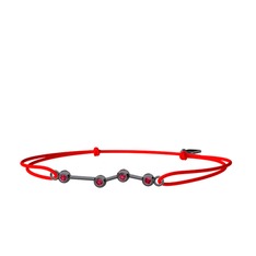 Aries Bileklik - Rodolit garnet 925 ayar siyah rodyum kaplama gümüş bileklik #1h1wymt