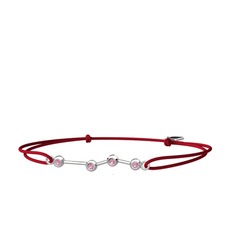 Aries Bileklik - Pembe kuvars 18 ayar beyaz altın bileklik #1izekvg