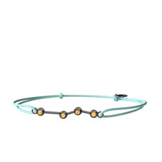 Aries Bileklik - Sitrin 925 ayar siyah rodyum kaplama gümüş bileklik #1k44u8m