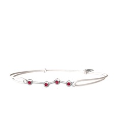 Aries Bileklik - Rodolit garnet 8 ayar beyaz altın bileklik #1ktzbkz