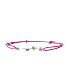 Peridot 18 ayar beyaz altın bileklik