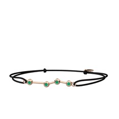 Kök zümrüt 14 ayar rose altın bileklik