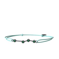 Aries Bileklik - Yeşil kuvars 925 ayar siyah rodyum kaplama gümüş bileklik #1o9mw21