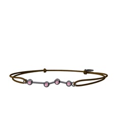 Aries Bileklik - Pembe kuvars 925 ayar siyah rodyum kaplama gümüş bileklik #1so5l7z