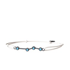 Aries Bileklik - Akuamarin 925 ayar siyah rodyum kaplama gümüş bileklik #1tl3wd6