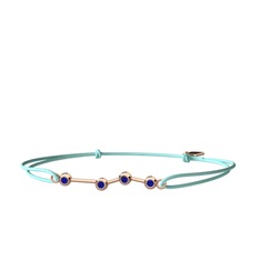 Lab safir 925 ayar rose altın kaplama gümüş bileklik