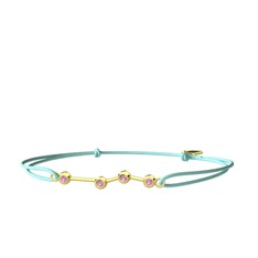 Aries Bileklik - Pembe kuvars 8 ayar altın bileklik #1x6sfbi