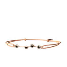 Aries Bileklik - Siyah zirkon 18 ayar rose altın bileklik #218ik3