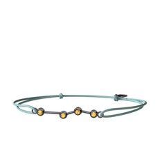 Aries Bileklik - Sitrin 925 ayar siyah rodyum kaplama gümüş bileklik #22q5y8