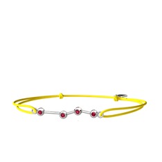 Aries Bileklik - Rodolit garnet 18 ayar beyaz altın bileklik #329hak