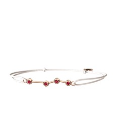 Rodolit garnet 14 ayar rose altın bileklik