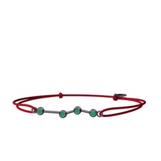 Aries Bileklik - Kök zümrüt 925 ayar siyah rodyum kaplama gümüş bileklik #4bvrd