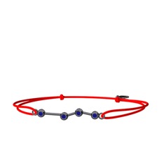 Aries Bileklik - Lab safir 925 ayar siyah rodyum kaplama gümüş bileklik #8beq23