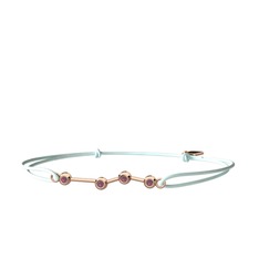 Kök yakut 925 ayar rose altın kaplama gümüş bileklik