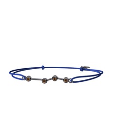 Aries Bileklik - Dumanlı kuvars 925 ayar siyah rodyum kaplama gümüş bileklik #ba69p0