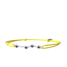 Aries Bileklik - Ametist 8 ayar beyaz altın bileklik #d0tkml