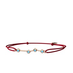 Aries Bileklik - Akuamarin 925 ayar rose altın kaplama gümüş bileklik #fit3a5
