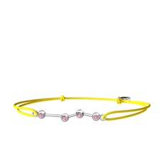 Aries Bileklik - Pembe kuvars 8 ayar beyaz altın bileklik #ivb61z