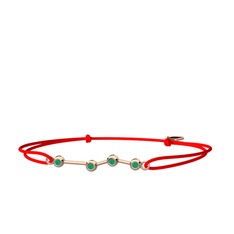 Aries Bileklik - Kök zümrüt 925 ayar rose altın kaplama gümüş bileklik #jfvc9g