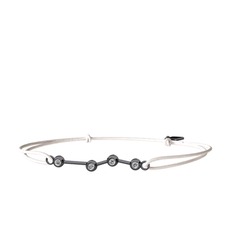 Aries Bileklik - Beyaz zirkon 925 ayar siyah rodyum kaplama gümüş bileklik #jolmqf