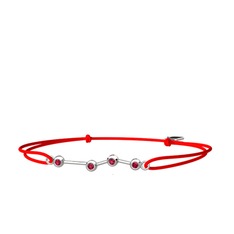 Rodolit garnet 8 ayar beyaz altın bileklik