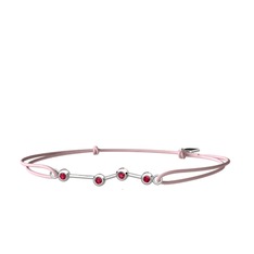Rodolit garnet 14 ayar beyaz altın bileklik