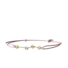 Aries Bileklik - Sitrin 14 ayar beyaz altın bileklik #pav6y7