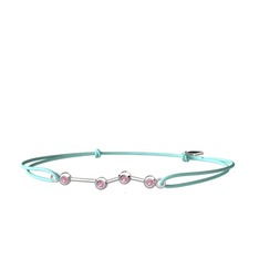 Aries Bileklik - Pembe kuvars 8 ayar beyaz altın bileklik #qq8zec