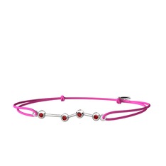Garnet 18 ayar beyaz altın bileklik