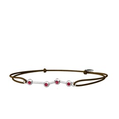 Aries Bileklik - Rodolit garnet 8 ayar beyaz altın bileklik #ru3x0y