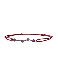 Aries Bileklik - Rodolit garnet 925 ayar siyah rodyum kaplama gümüş bileklik #smoyi3