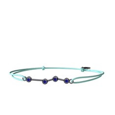 Aries Bileklik - Lab safir 925 ayar siyah rodyum kaplama gümüş bileklik #t4kr2r