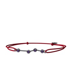 Aries Bileklik - Ametist 925 ayar siyah rodyum kaplama gümüş bileklik #uo4kk0