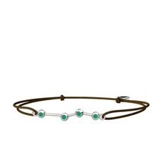 Aries Bileklik - Kök zümrüt 8 ayar beyaz altın bileklik #uq6ds