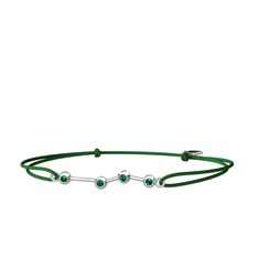 Aries Bileklik - Yeşil kuvars 8 ayar beyaz altın bileklik #v980rl