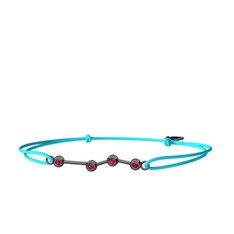Rodolit garnet 925 ayar siyah rodyum kaplama gümüş bileklik