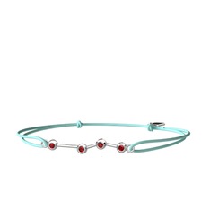 Aries Bileklik - Garnet 8 ayar beyaz altın bileklik #xg0e1x