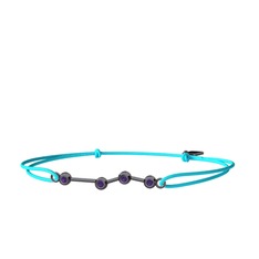 Aries Bileklik - Ametist 925 ayar siyah rodyum kaplama gümüş bileklik #xlolex