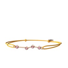 Pembe kuvars 14 ayar rose altın bileklik