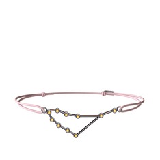 Capricorn Bileklik - Sitrin 925 ayar siyah rodyum kaplama gümüş bileklik #106vq7s