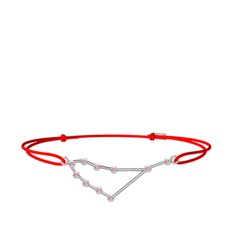 Capricorn Bileklik - Pembe kuvars 18 ayar beyaz altın bileklik #10a1ilk