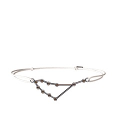 Capricorn Bileklik - Dumanlı kuvars 925 ayar siyah rodyum kaplama gümüş bileklik #10yk0h1