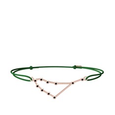 Capricorn Bileklik - Siyah zirkon 14 ayar rose altın bileklik #12gq09k